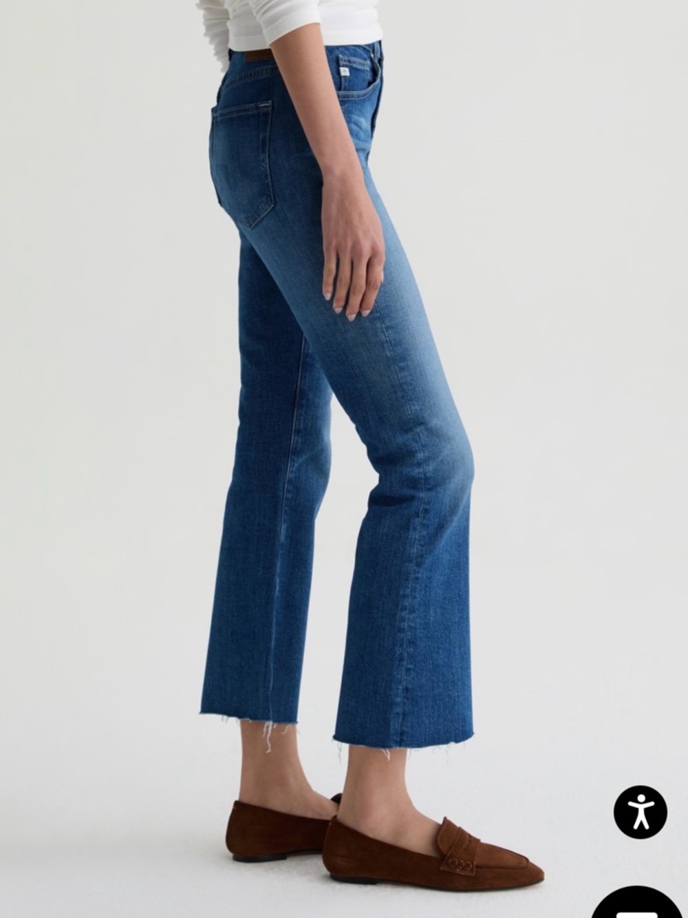 AG Adriano Goldschmied Blue Cropped Flare Jeans